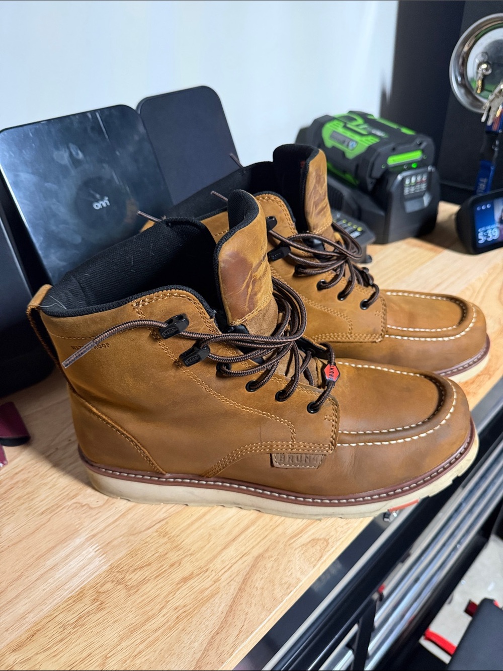 Brunt Marin soft toe waterproof Leather Moc Toe Work Boots with Padded Collar